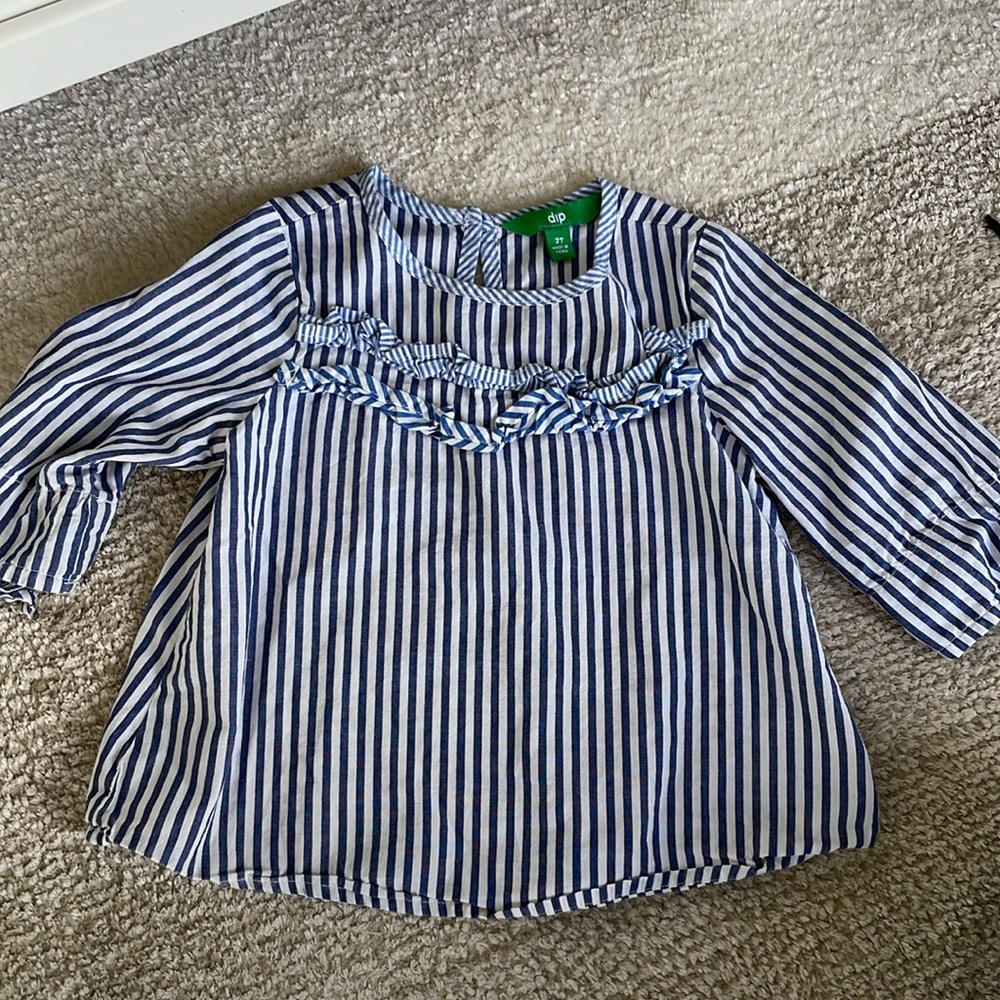 Pinstripe dip 2T long sleeve shirt. Lightweight